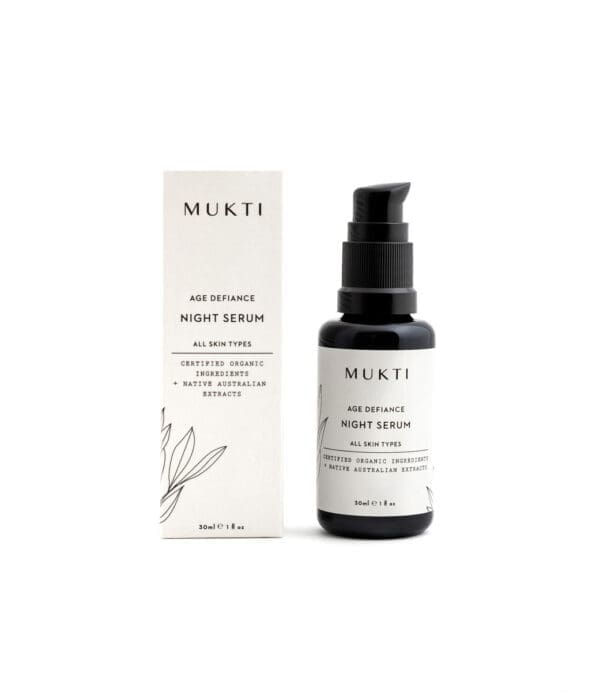 Mukti Organics Age Defiance Night Serum. Ilu Hub - Natural & Organic Clean Skincare Products & Makeup