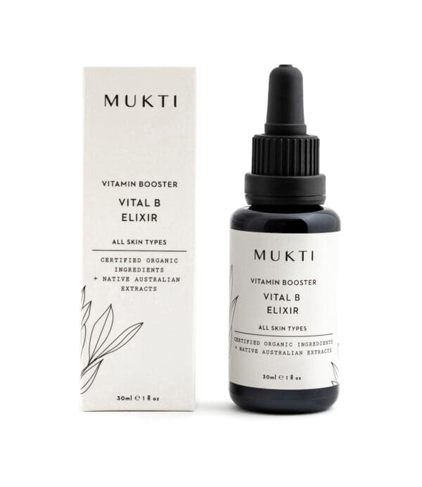 Mukti Organics Vital B Elixir Vitamin B Serum. Ilu Hub - Natural & Organic Clean Skincare Products & Makeup