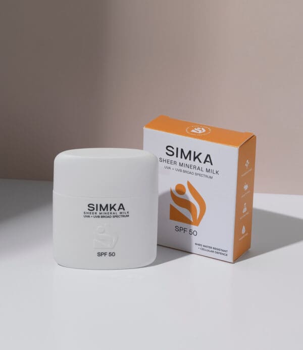 Simka Sheer Mineral Milk SPF50 Sunscreen. Ilu Hub - Natural Organic Clean Skincare Products Makeup