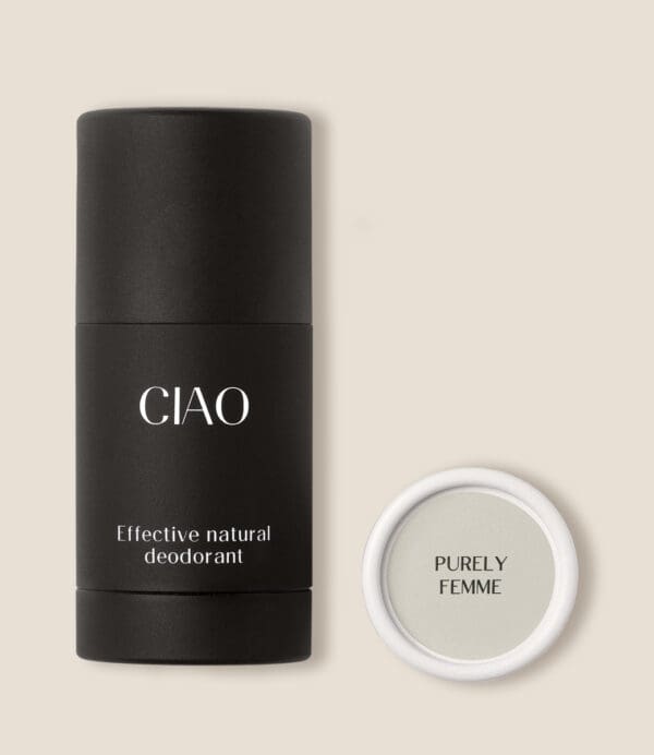 CIAO Natural Stick Deodorant with Reusable Metal Case Purely Femme. Ilu Hub - Natural Organic Clean Skincare Products Makeup Haircare